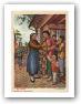 the young married woman buys a cotton print in the street the young married woman buys a cotton print in the street