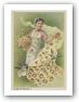 a skilful woman spreads flowers